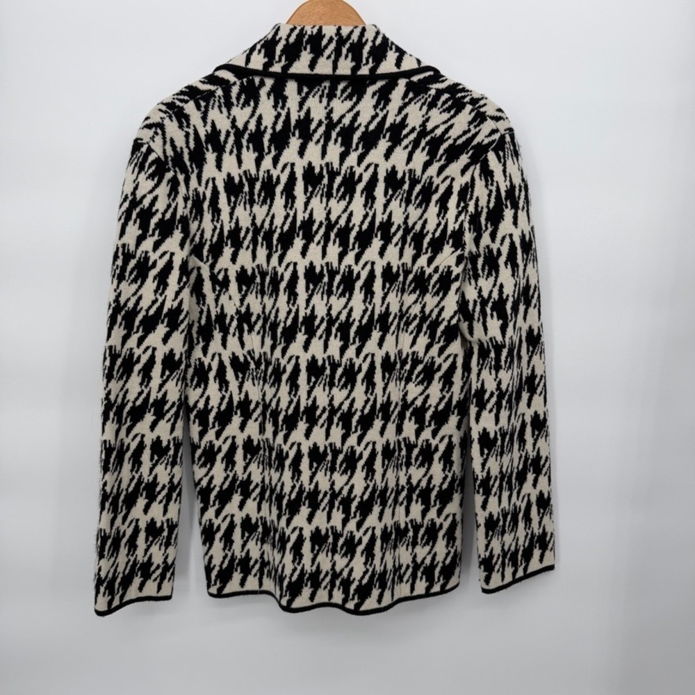Neiman Marcus Cashmere Collection Button Front Cardigan Abstract Houndstooth XL - Picture 2 of 9
